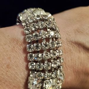 Vintage Rhinestone 6 Row Bracelet